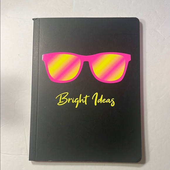 Other - Black Notebook with Pink and Yellow Sunglasses Design Neon Pink and yellow